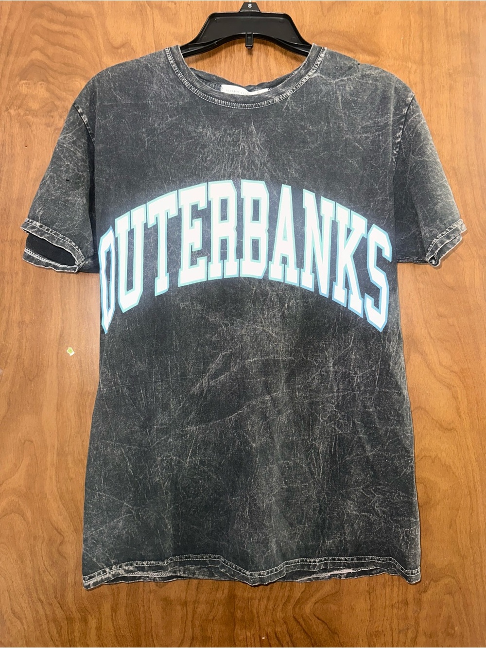 Altar’d State Outerbanks Graphic Tee - Black with Light Blue Lettering